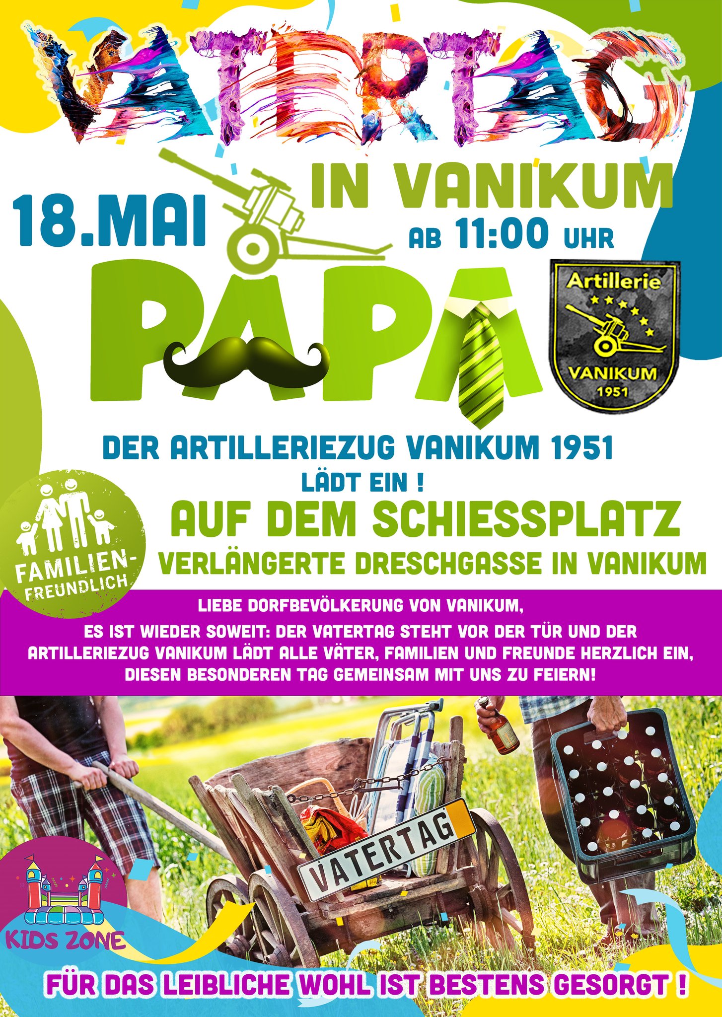 Plakat Vatertag in Vanikum