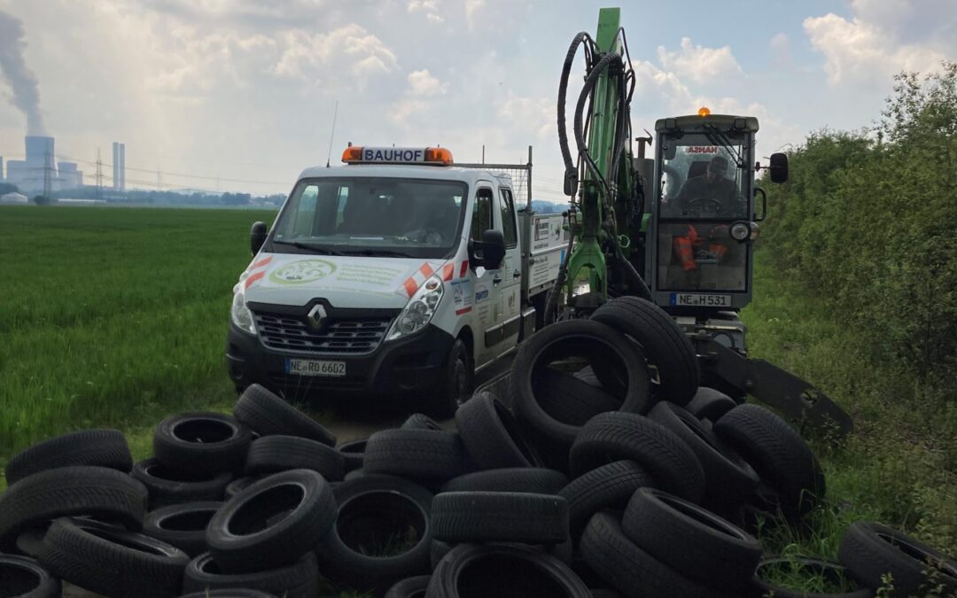 Wiederum zahlreiche Reifen gefunden – diesmal unweit der Ortsumgehung B 59