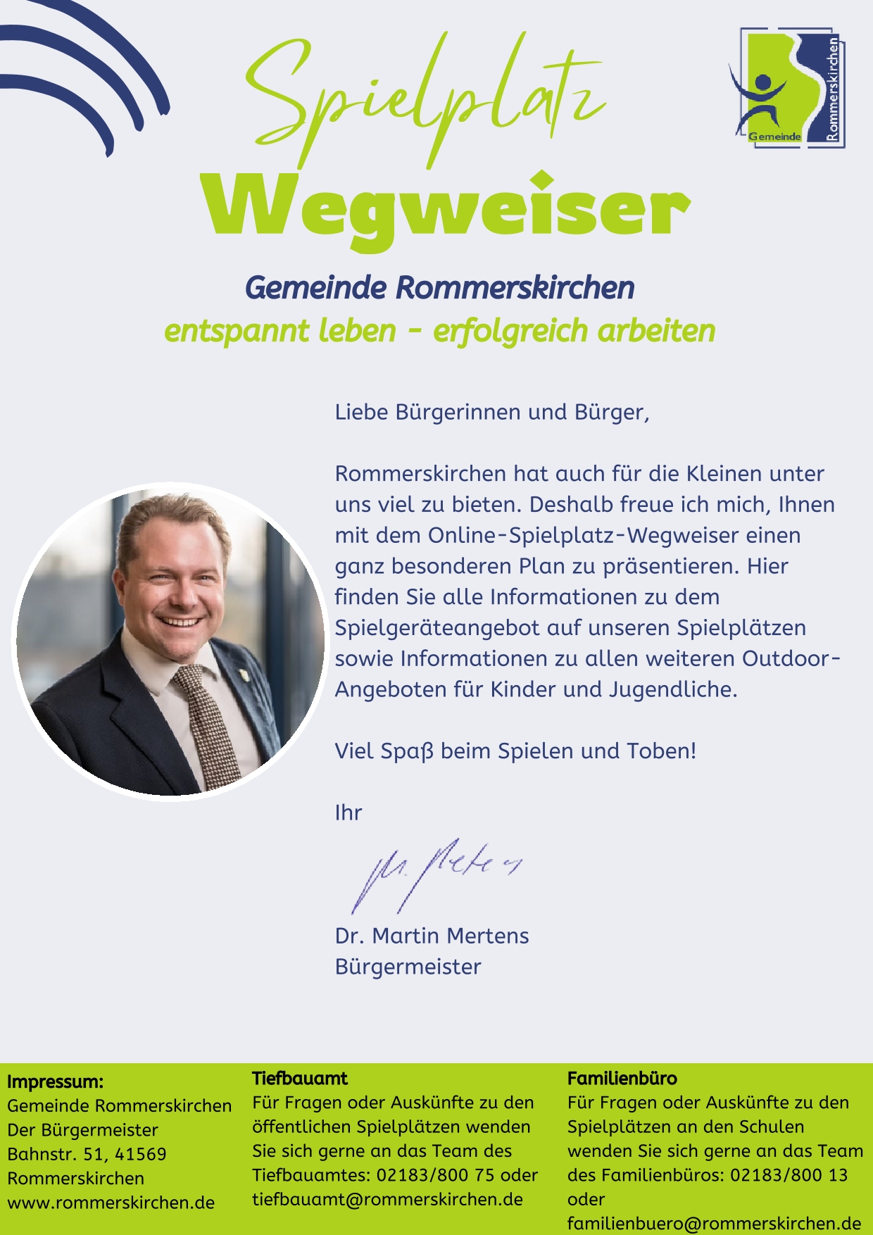 Spielplatz Wegweiser