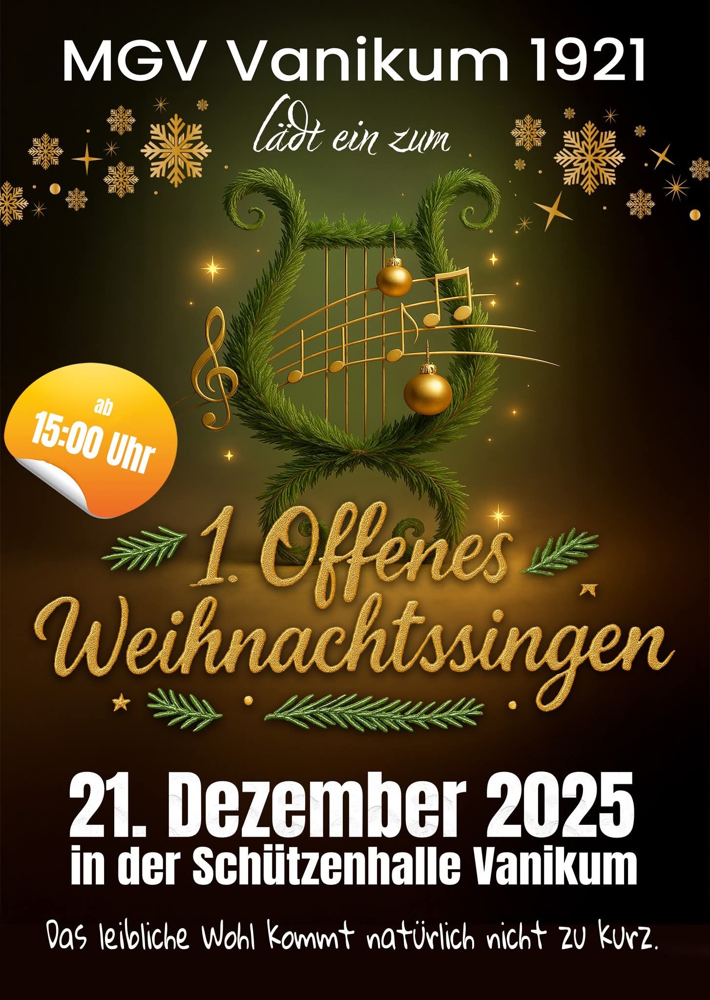 Offenes Weihnachtssingen des MGV Vanikum