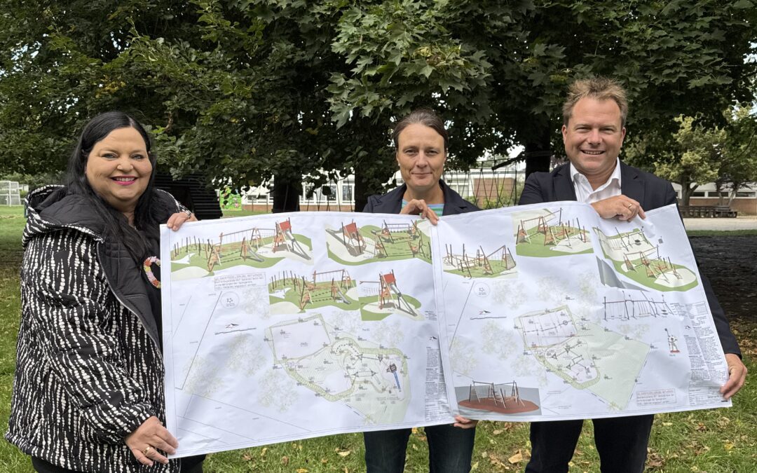 Baubeginn für neues Spielareal : An der  GGS Frixheim entsteht der größte Spielplatz im Gemeindegebiet